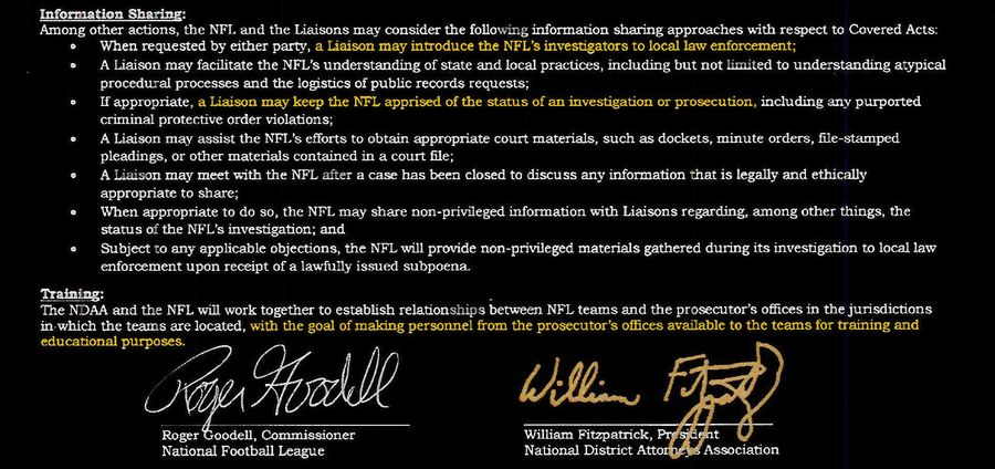 Here&#39;s The Special &quot;Information Sharing&quot; Agreement Between The NFL And A Prosecutors&#39; Group
