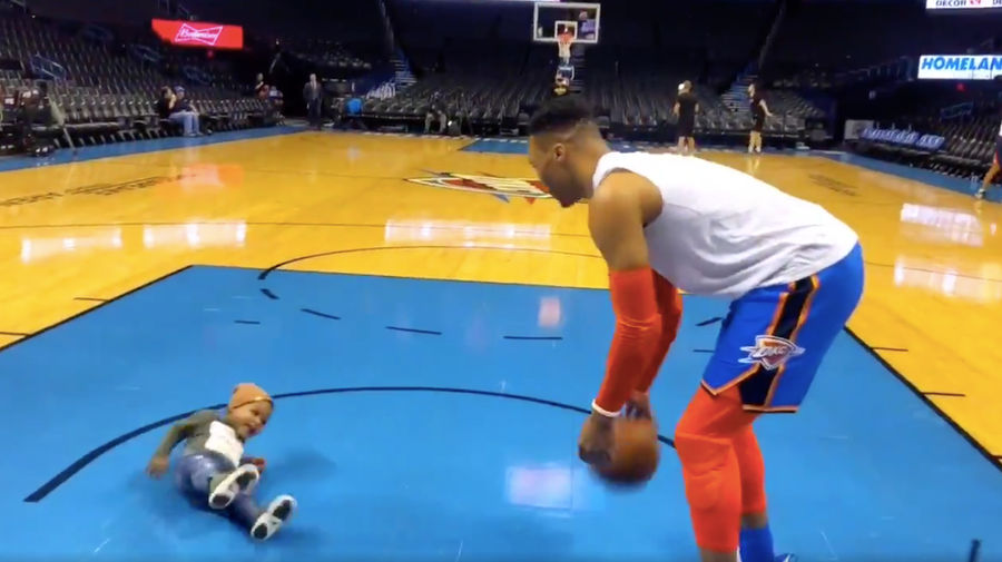 Russell Westbrook's Unsteady Son Is A Very Good Sports Baby