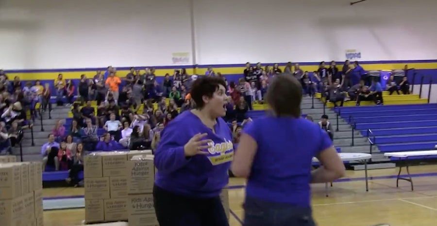 Mom Makes Half-Court Granny Shot, Goes Nuts