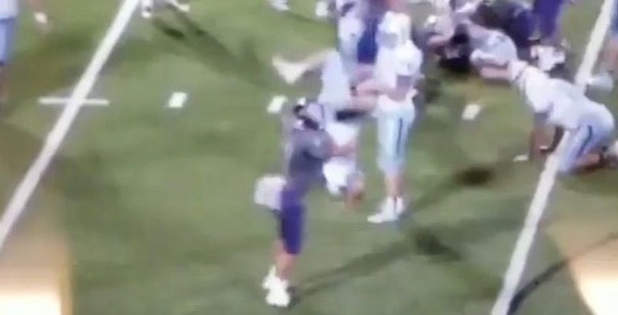 High School Football Player Ejected After Bodyslamming Opponent