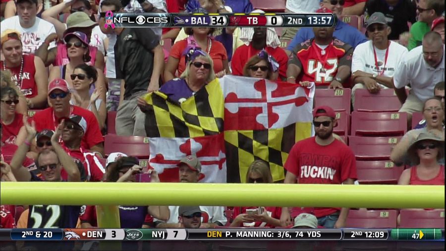 First, The Score Line. Then, The Tampa Bay Guy's Shirt.