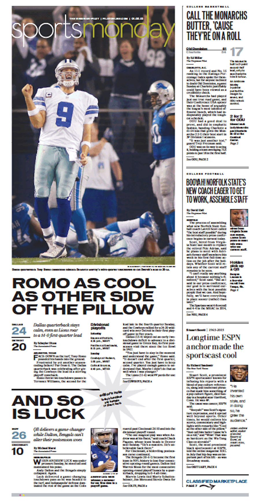 Newspaper&#39;s Sports Headlines Are All Stuart Scott Catchphrases