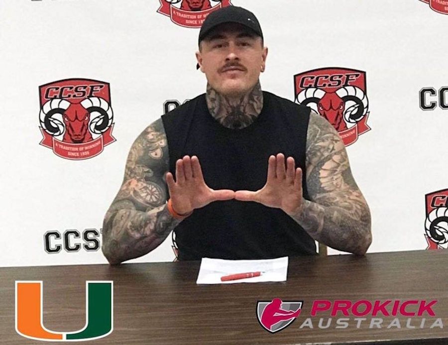 Miami Hurricanes Sign Large, Tatted-Up Australian To Be Their New Punter