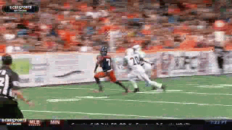 Arena Football Fan Leans Out Over Field, Gets Absolutely Wrecked