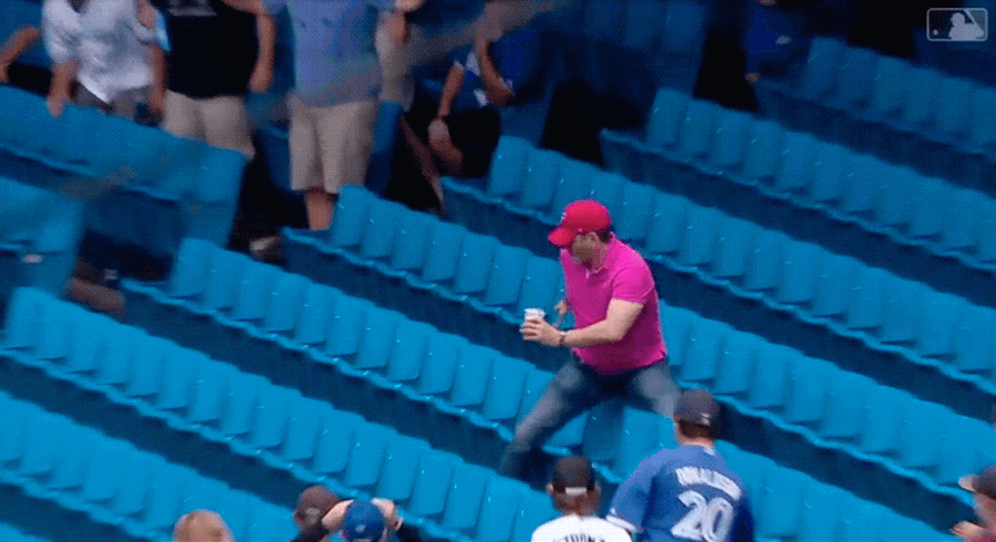 Brave Beer Improbably Survives Man&#39;s Head-First Pursuit Of Foul Ball