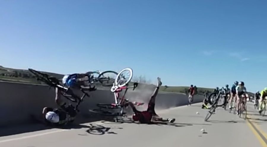 Cyclist Makes Incredible Save To Avoid Falling Off Of A Bridge