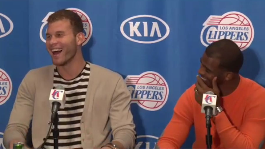 Chris Paul Accidentally Says "Dick;" Blake Griffin Can't Stop Laughing