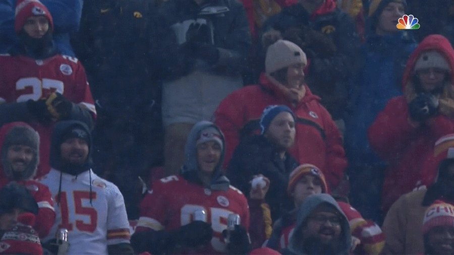 Chiefs Fans Threw Snowballs During Their Playoff Game
