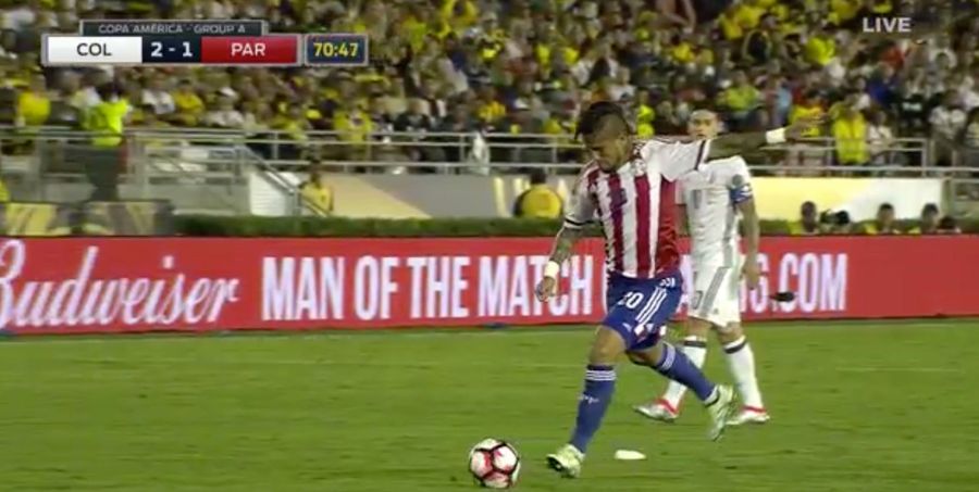 Victor Ayala Smashes In The Goal Of The Copa America