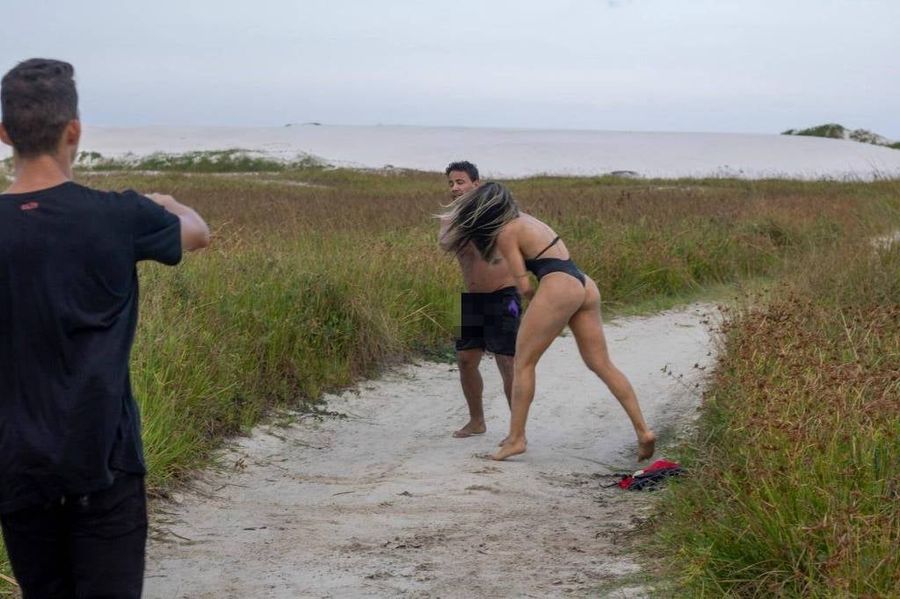 Amateur MMA Fighter Beats Up Man Jerking Off In Front Of Her During Beach Photoshoot