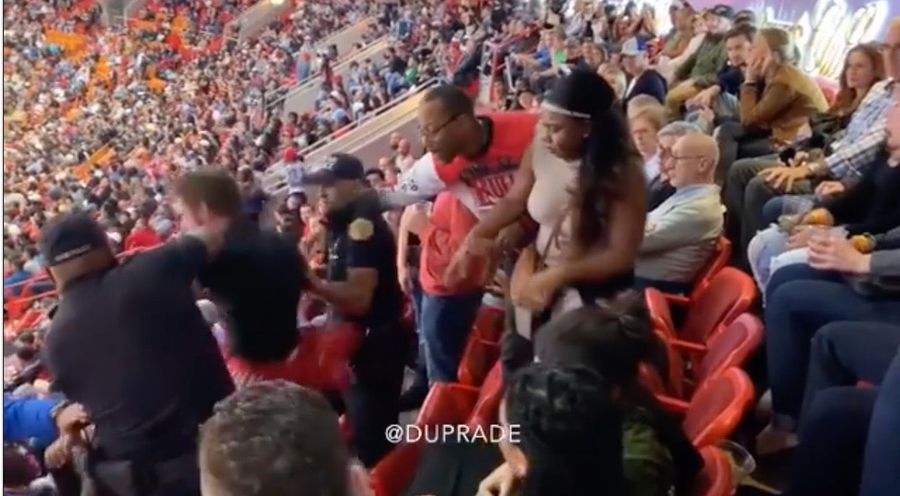 Drunk Heat Fan Tries To Fight Cops, Tumbles Down Several Rows Of Seats