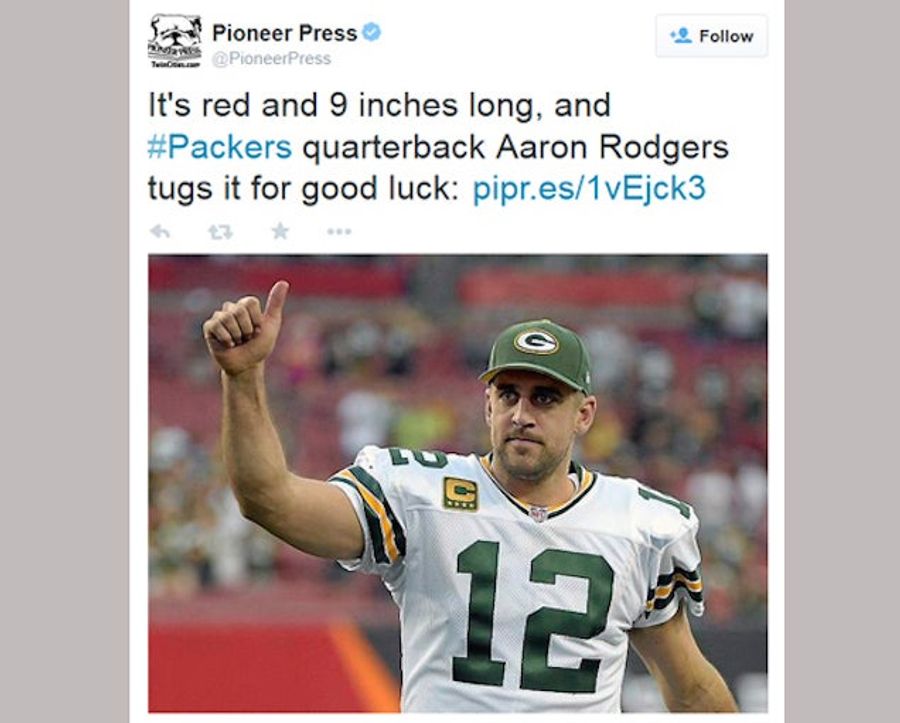 Newspaper Tweets, Deletes Perfectly Good Aaron Rodgers Penis Joke
