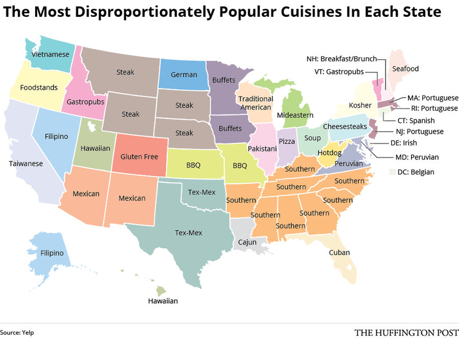 Map: Each State's Most Distinctive Cuisine