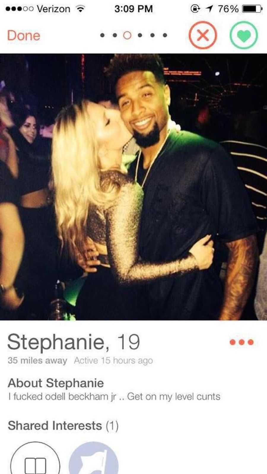 Tinder Girl&#39;s Icebreaker: I Fucked Odell Beckham Jr.