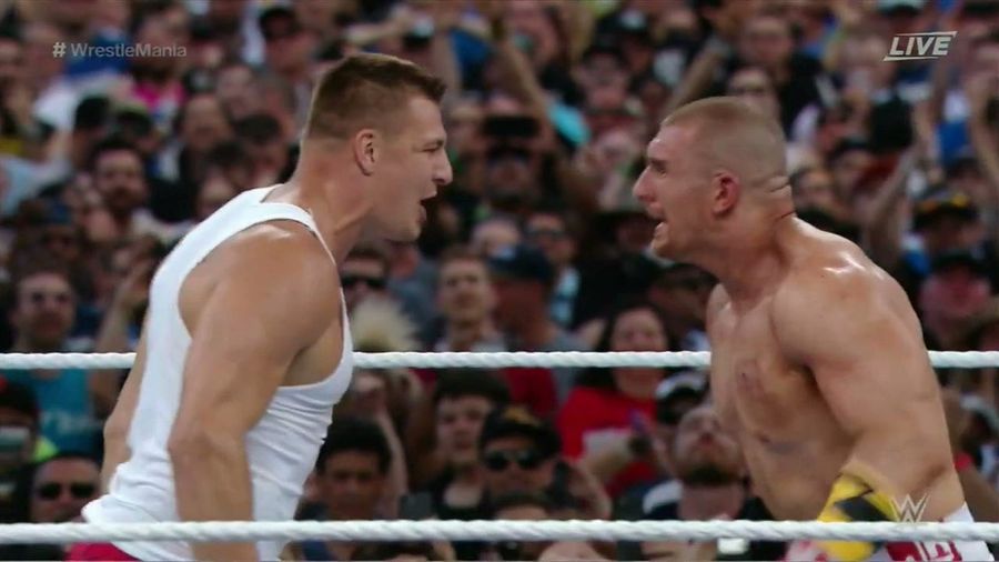 Gronk "Fights Off Security" To Invade Ring And Beat Up <i>Wrestlemania</i> Battle Royal Opponent