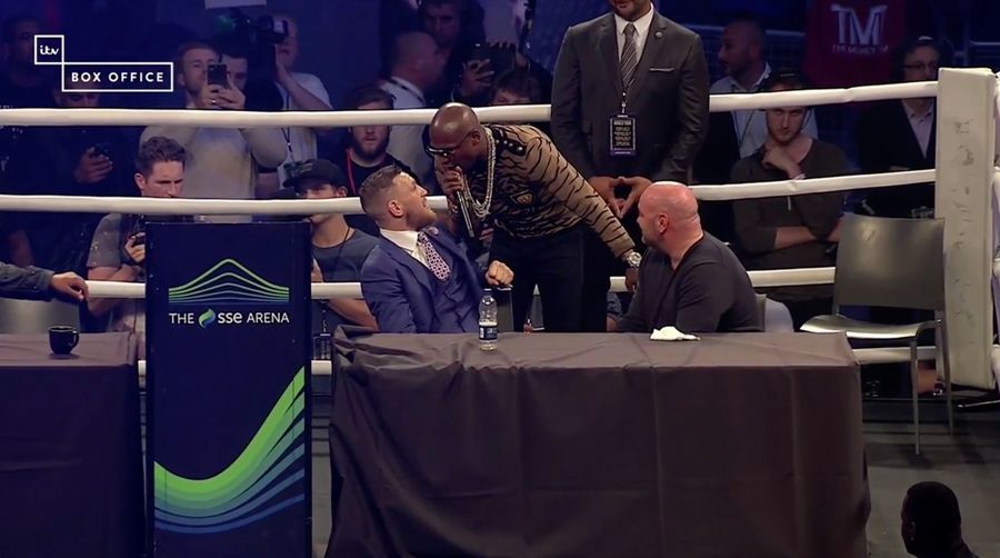 Mayweather Drops The Word "Faggot" On McGregor In The Press Tour From Hell